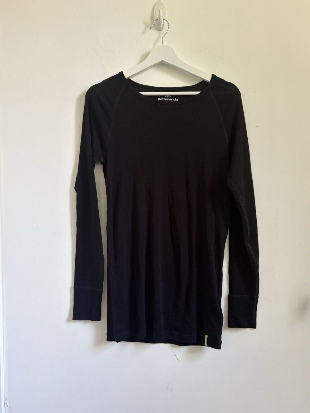 Kathmandu Merino Wool Base layer Black Sz L **holes**
